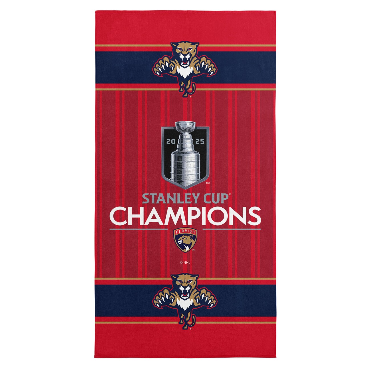 NHL Florida Panthers 2025 Stanley Cup Champions Unify Beach Towel 30x60 inches